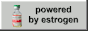 Spinning Estradiol Vial, next to text 'powered by estrogen'